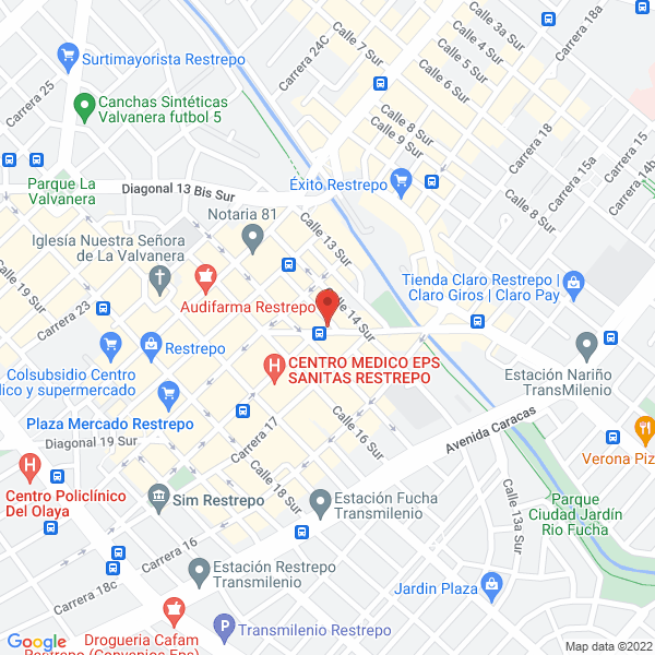 Mapa de Red Nacional De Transportes Anrod S.A.S