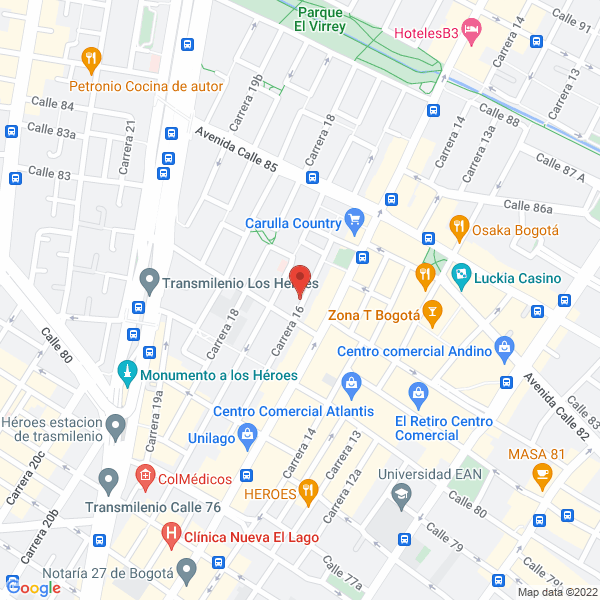 Mapa de Laser Vision Center