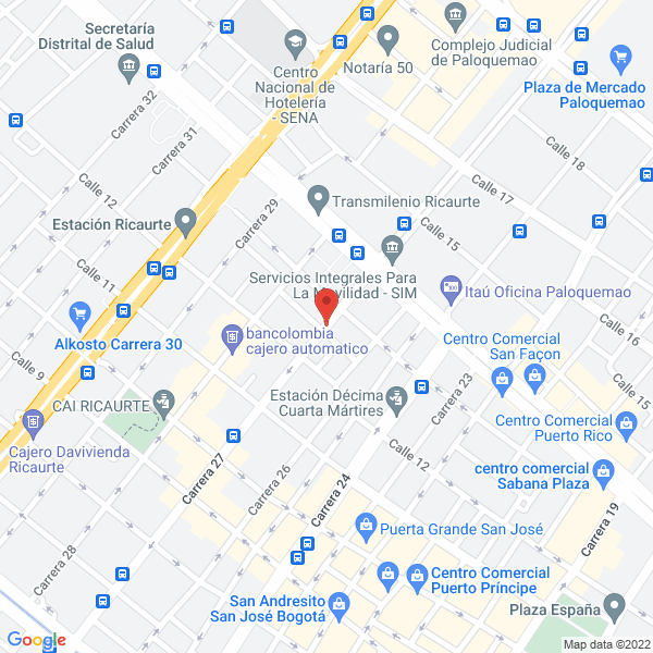 Mapa de Distribuidora De Ruedas Riviesco S.A.S