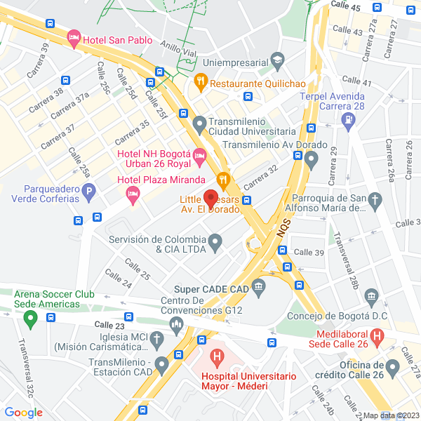 Mapa de Turistran Ltda. Turismo Y Transporte Nacional
