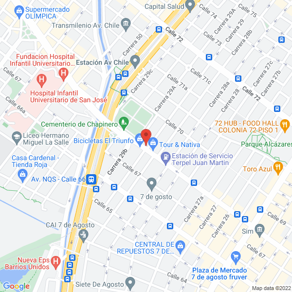 Mapa de Bikes Sandy E.U.