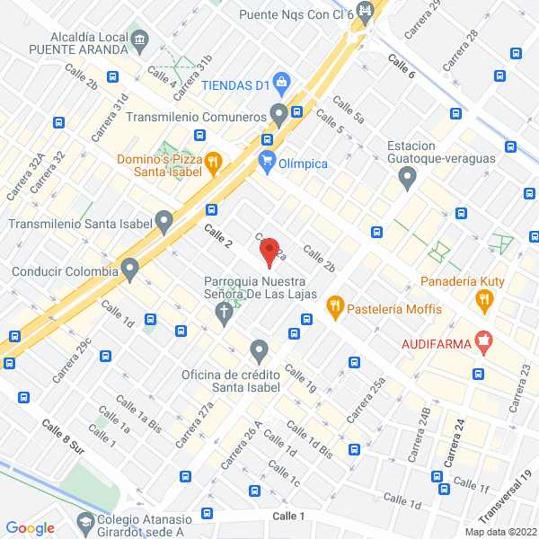 Mapa de Clínica Veterinaria Santa Isabel S.A.S.