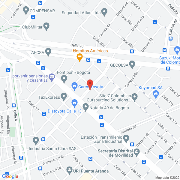 Mapa de Moldes Y Plásticos De Colombia S.A.S.