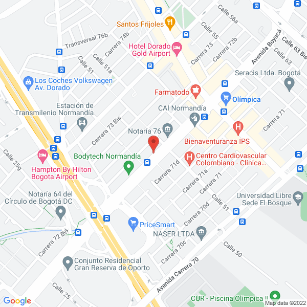 Mapa de Econohotel Bogotá S.A.S