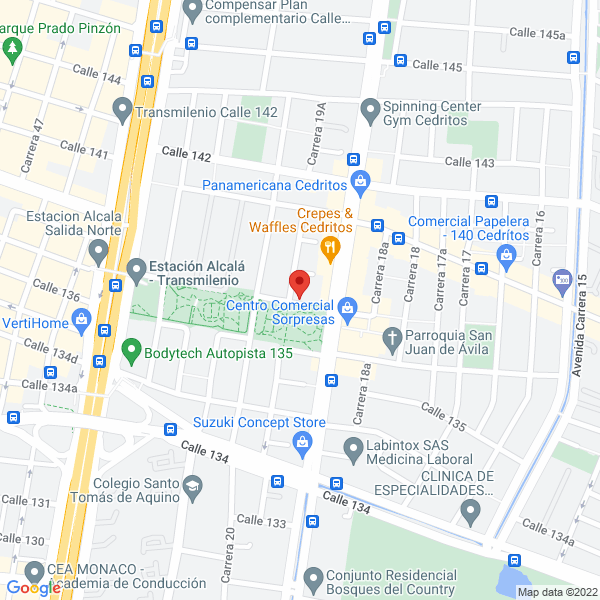 Mapa de Nueva Clínica Los Cedros