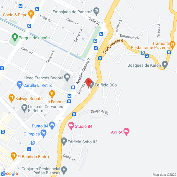 Mapa de Concesionaria Panamericana S. A.