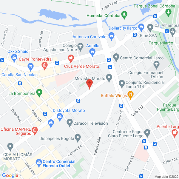 Mapa de Robotec Colombia