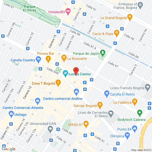 Mapa de Sociedad Anónima De Gestión Hotelera De Colombia S. A.