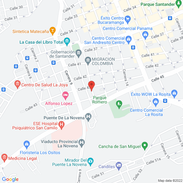 Map of Cuerpo Oficial De Bomberos De Bucaramanga