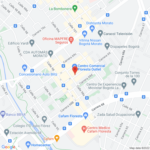 Mapa de Outlet Floresta