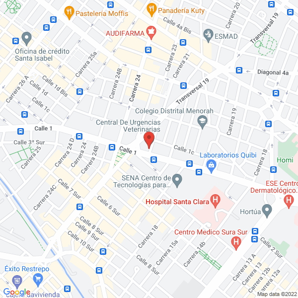 Mapa de Central De Urgencias Veterinarias