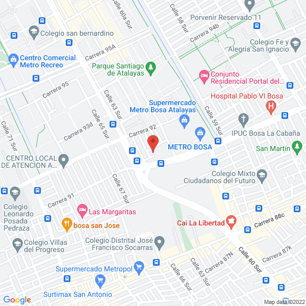 Mapa de Transportes Monserrate Cargo Tmt S.A.