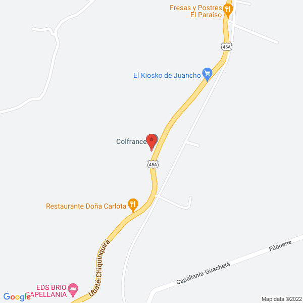 Mapa de Productos Lácteos Colfrance Cp S. En C. S.