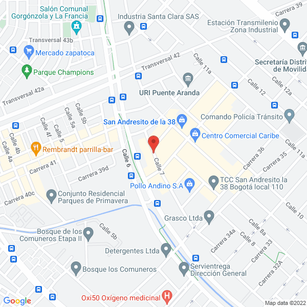 Mapa de Metalúrgicas Bogotá S.A.