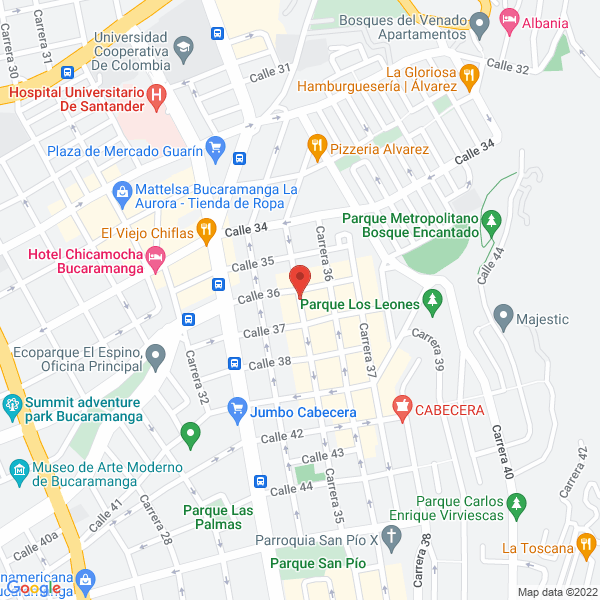 Map of Sun-Off Polarización De Vidrios Ltda.