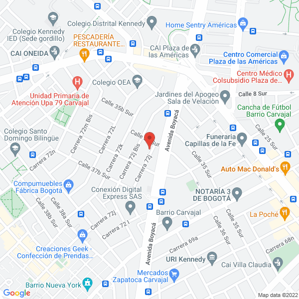 Mapa de Industrias Orfi S.A.S C.I.