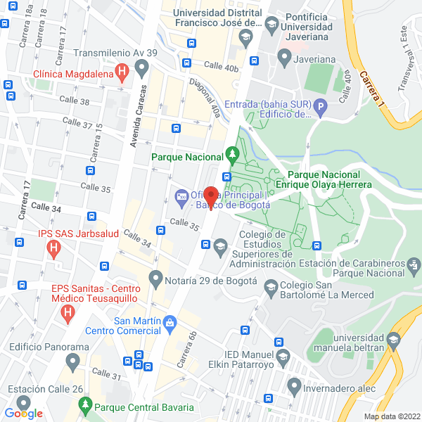 Mapa de Institucion Universitaria De Colombia