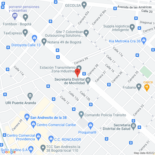 Mapa de Expocristales S.A.