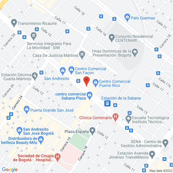 Mapa de Accesorios Y Billares Colombianos