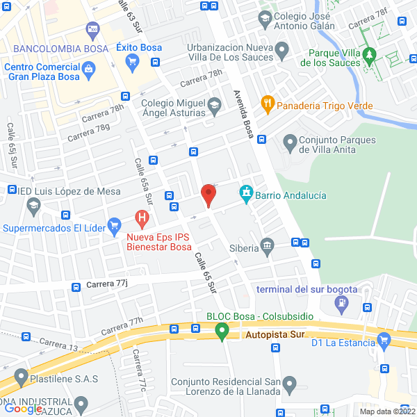 Mapa de Comercializadora Paca S.A.S.
