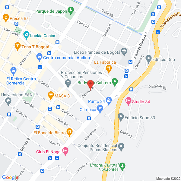 Mapa de Dinexcel Colombia
