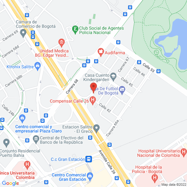 Mapa de Farmacia Institucional Bogotá