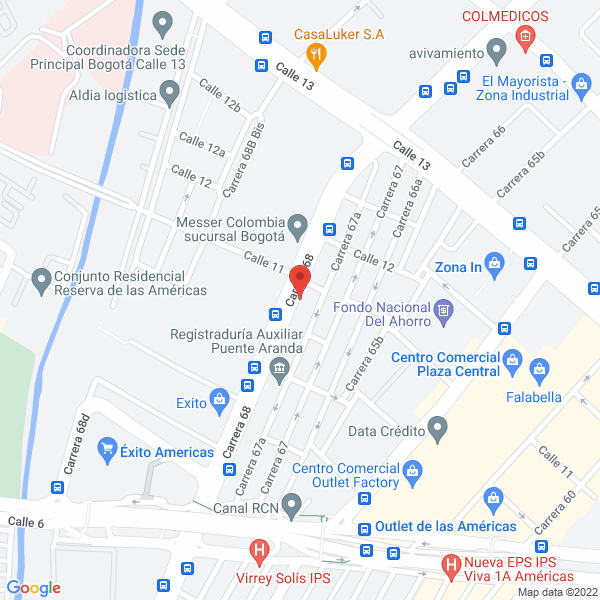 Mapa de Ferreelectricos Zona Industrial