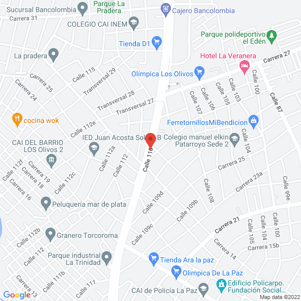 Map of Ferromateriales El Divino Niño