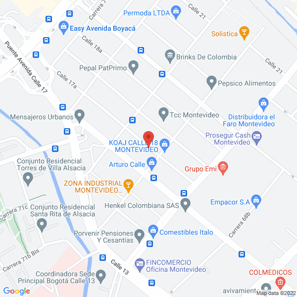 Mapa de Fluidra Colombia
