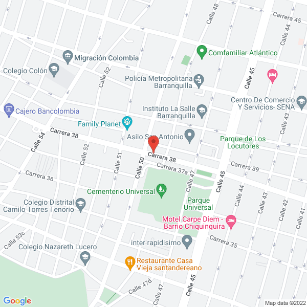 Map of Genéricos De La Costa