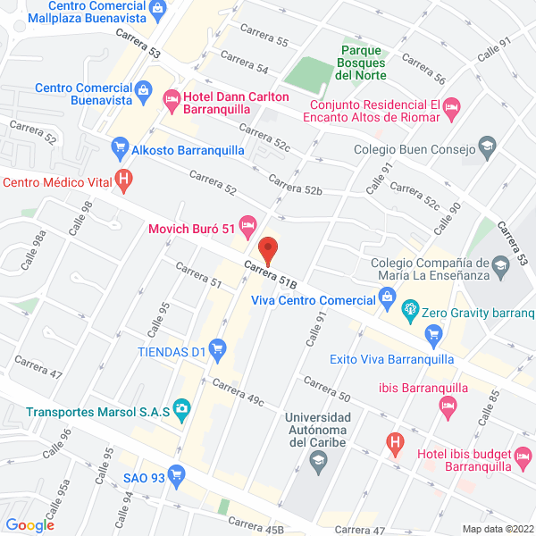 Map of Gelka Consultores De Negocios Y Proyectos Ltda.