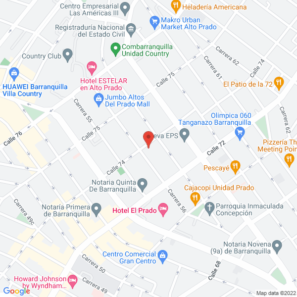 Map of Gtech Foreign Holdings Corporation Sucursal Colombia