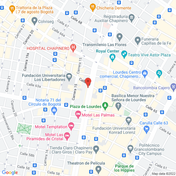 Mapa de Fundación Tecnológica Colombo Germana