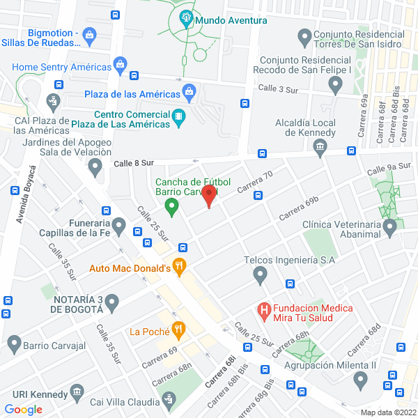 Mapa de Industrial Panificadora Bony S.A.S.