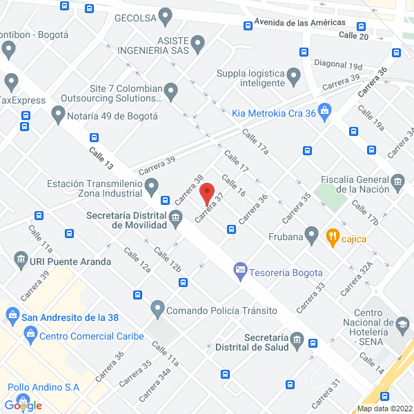 Mapa de Invercintas Ltda