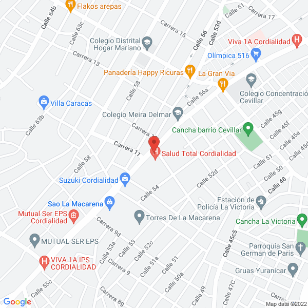 Map of Hamacas El Zaque S.A.