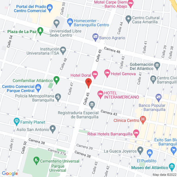 Map of Laboratorio Dental De La Costa