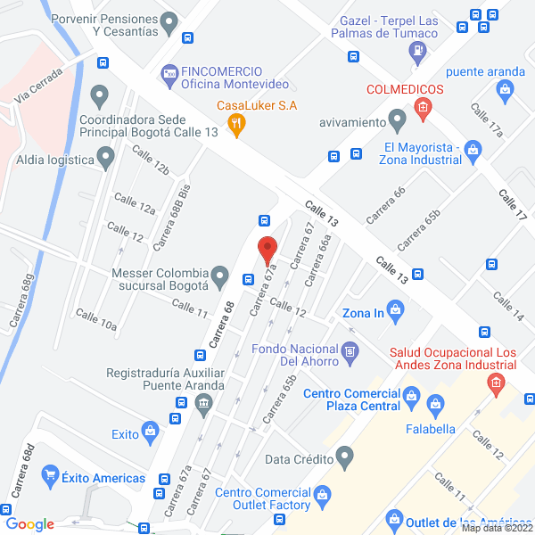 Mapa de Insumos Y Pretinas Insupret Ltda.