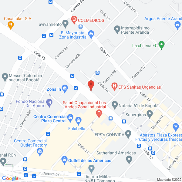 Mapa de Inmobiliaria Centro Industrial Ltda.
