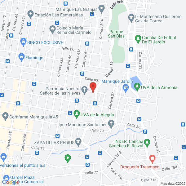 Mapa de Institución Educativa Las Nieves