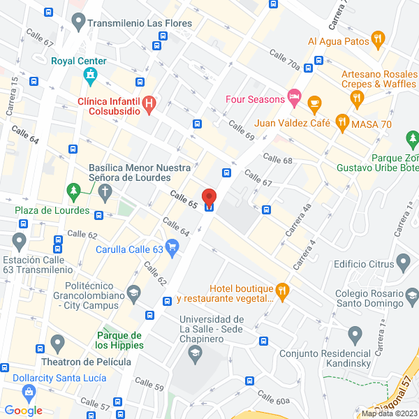 Mapa de Hotel Bh Tempo Bogotá