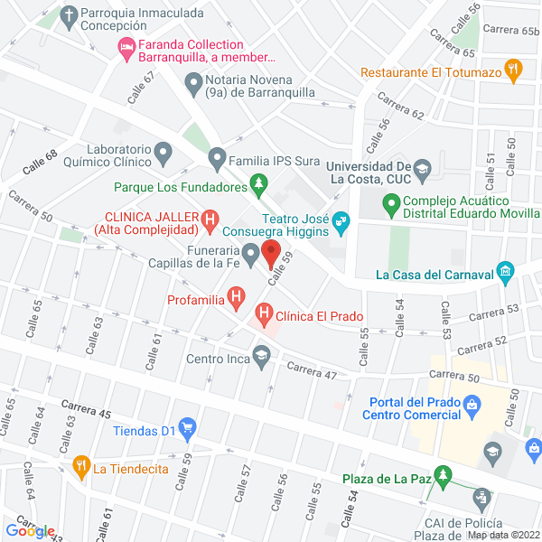 Map of Hotel Mezzaluna Prado