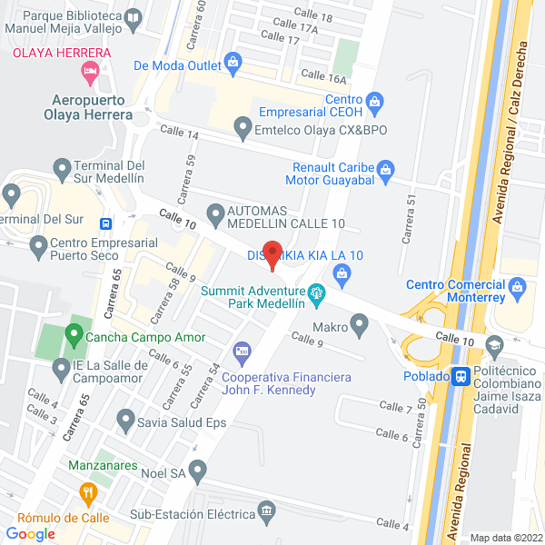 Mapa de Hotel Portón De La 10