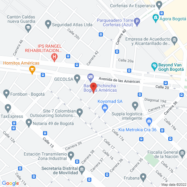 Mapa de Lekat Alimentos Bakery S.A.S.