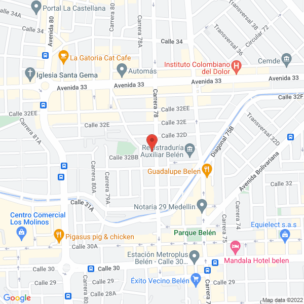 Mapa de Medir Spa Físicos Y Estéticos