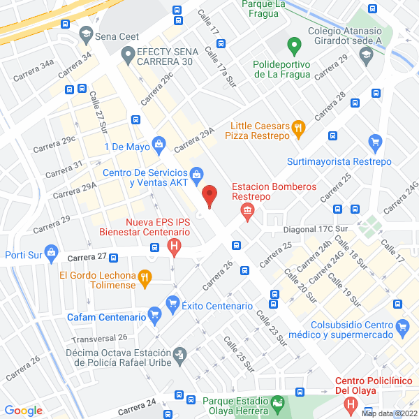 Mapa de Madertechos Bogotá