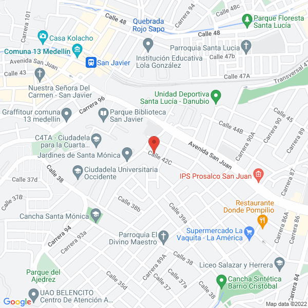 Mapa de Parque Biblioteca San Javier