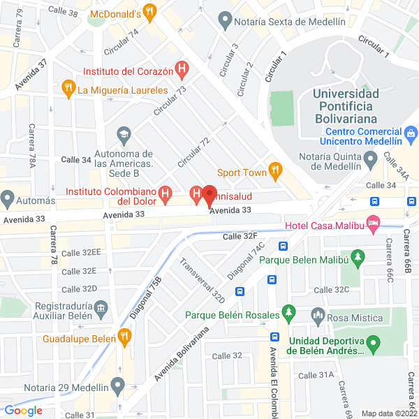 Mapa de Parqueadero Avenida 33