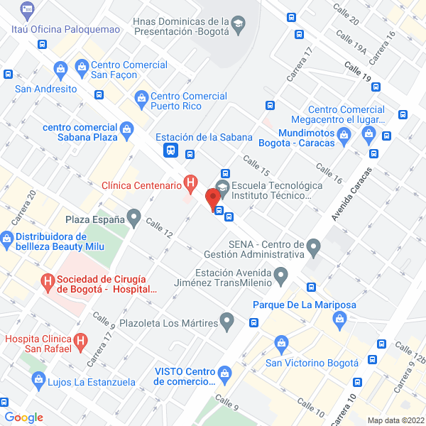 Mapa de Parqueadero Bogotá Calle 13