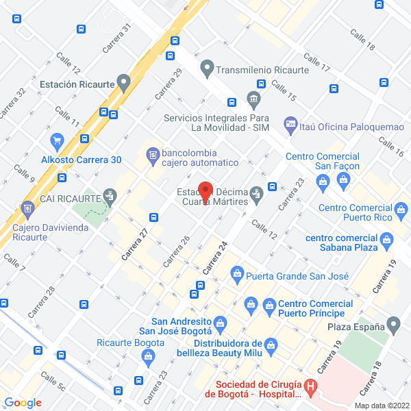 Mapa de Parqueadero Cubierto San Isidro